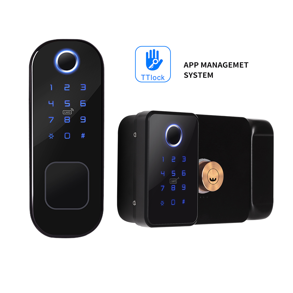Smart Garden Gate - Ttlock แอปล็อคอัจฉริยะกลางแจ้งแบบสองด้านรหัสล็อกขอบล็อคลายนิ้วมือบัตร RFID หนักสวนประตูล็อคประตูดิจิตอล