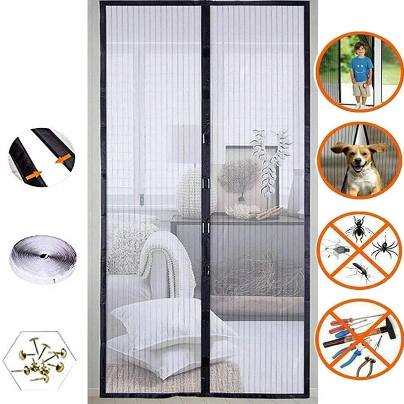 Smart Garden Gate - มุ้งกันยุงแม่เหล็กประตู 80/90/100 ซม.ผ้าม่านหน้าต่างปิดอัตโนมัติผ้าม่านหน้าจอสิ่งทอหน้าแรก Garden